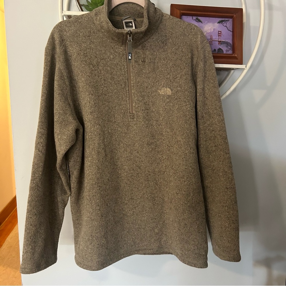 The North Face Men’s L Large Crescent Fleece Pullover  Sweater 1/4 Zip Collar